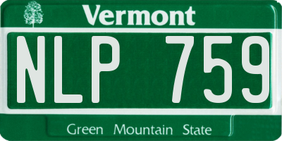 VT license plate NLP759