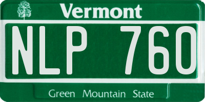 VT license plate NLP760