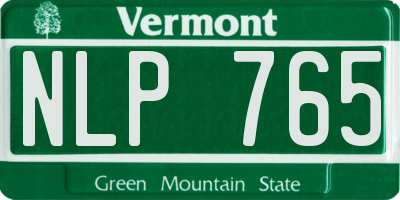 VT license plate NLP765