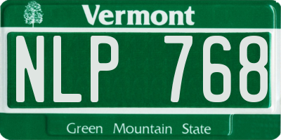 VT license plate NLP768