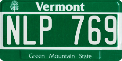 VT license plate NLP769
