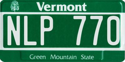 VT license plate NLP770