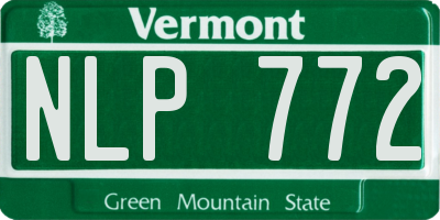 VT license plate NLP772