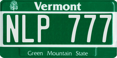 VT license plate NLP777