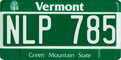 VT license plate NLP785