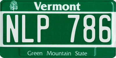 VT license plate NLP786