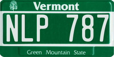 VT license plate NLP787