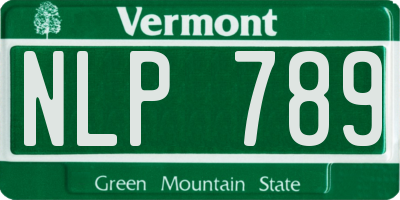 VT license plate NLP789