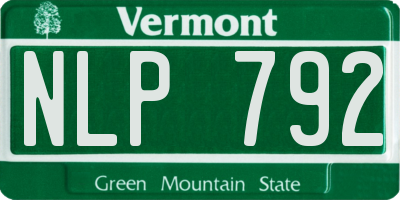 VT license plate NLP792