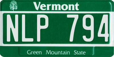 VT license plate NLP794