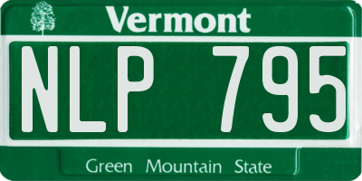 VT license plate NLP795