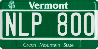 VT license plate NLP800