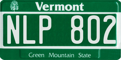 VT license plate NLP802