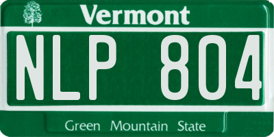 VT license plate NLP804