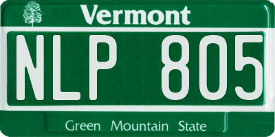 VT license plate NLP805