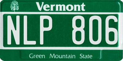 VT license plate NLP806