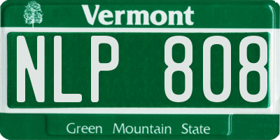 VT license plate NLP808