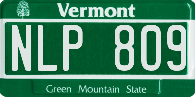 VT license plate NLP809