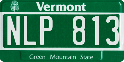 VT license plate NLP813