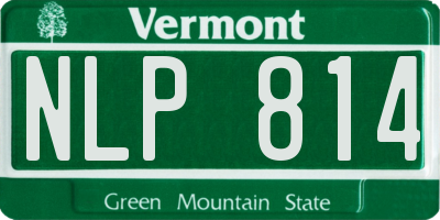 VT license plate NLP814