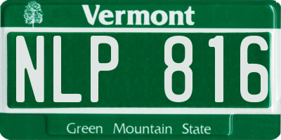 VT license plate NLP816