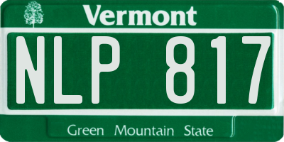 VT license plate NLP817