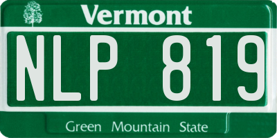 VT license plate NLP819