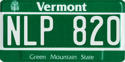VT license plate NLP820