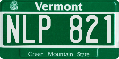 VT license plate NLP821