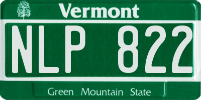 VT license plate NLP822