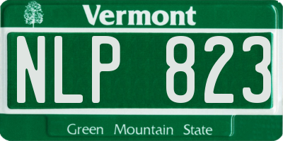 VT license plate NLP823