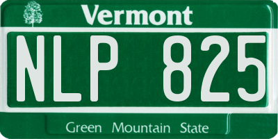 VT license plate NLP825