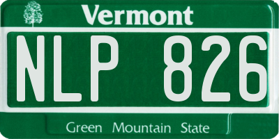 VT license plate NLP826