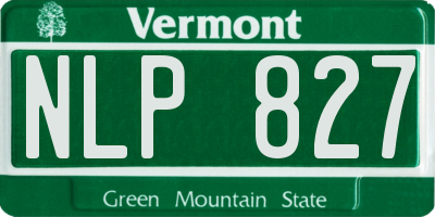 VT license plate NLP827