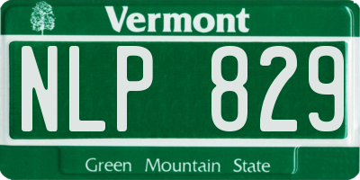 VT license plate NLP829