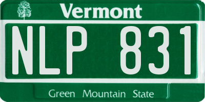 VT license plate NLP831