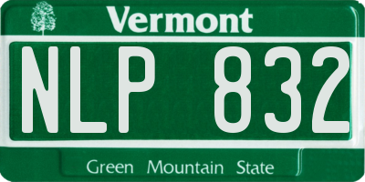 VT license plate NLP832