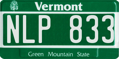 VT license plate NLP833