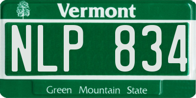 VT license plate NLP834