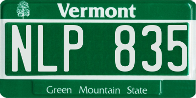 VT license plate NLP835