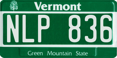 VT license plate NLP836