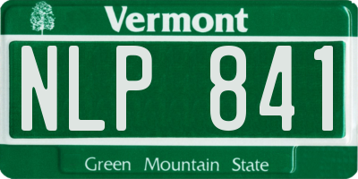 VT license plate NLP841