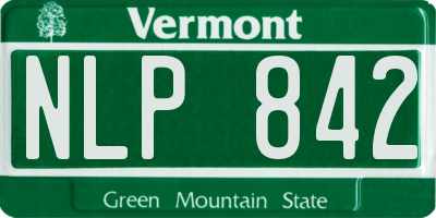 VT license plate NLP842