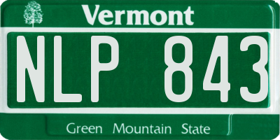 VT license plate NLP843