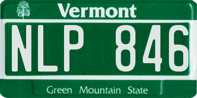 VT license plate NLP846