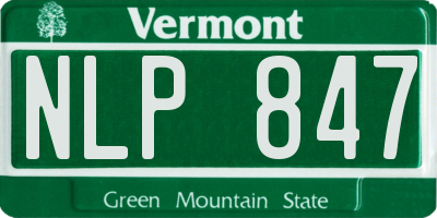 VT license plate NLP847