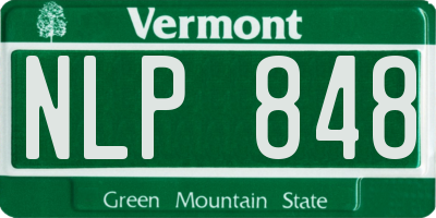 VT license plate NLP848