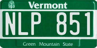 VT license plate NLP851