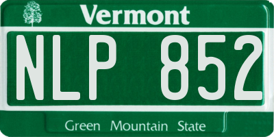 VT license plate NLP852