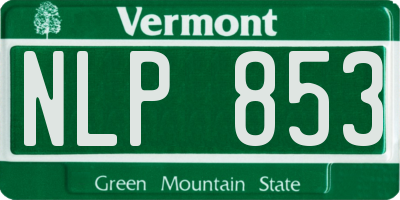 VT license plate NLP853